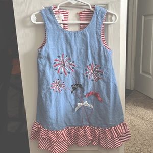 4th of July patriotic dress 💯 % cotton 💥 fireworks
